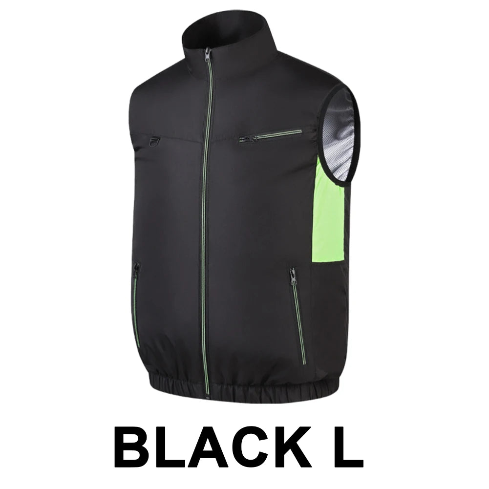 Cooling Vest Ice Fan Vest Heat Resistant Air Conditioner Clothes 3 Gears Breathable Wearable Cooling Fan Vest for Camping Hiking