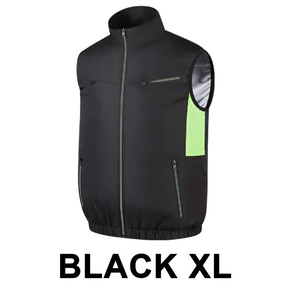 Cooling Vest Ice Fan Vest Heat Resistant Air Conditioner Clothes 3 Gears Breathable Wearable Cooling Fan Vest for Camping Hiking